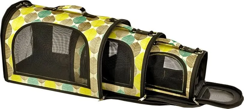 A&E Cage Company Large - Soft Sided Travel Carrier, BLACK LEAF