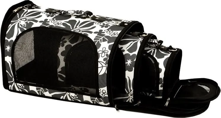 A&E Cage Company Large - Soft Sided Travel Carrier, BLACK LEAF