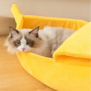 Banana Cat Bed House Cozy Mat