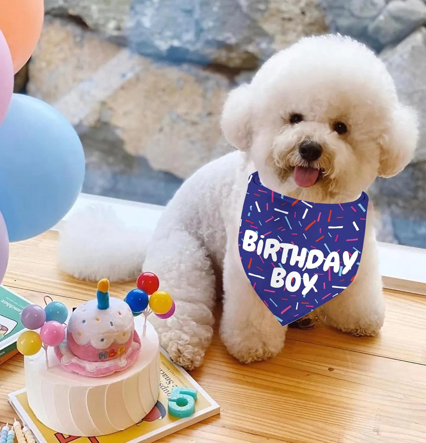 Birthday Boy Dog Bandanas 1 Pack, Blue Birthday Dog Scarfs for Boys, Pet Scarves for Boy HBD Bandanas for Small Medium Large Dogs (Birthday Boy, One Size)