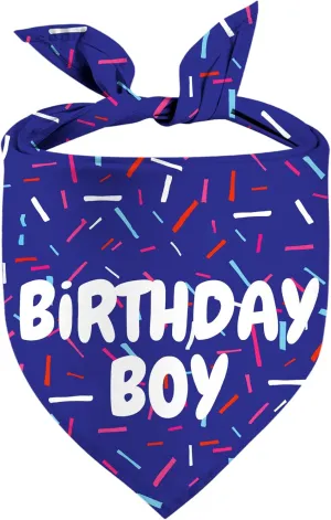 Birthday Boy Dog Bandanas 1 Pack, Blue Birthday Dog Scarfs for Boys, Pet Scarves for Boy HBD Bandanas for Small Medium Large Dogs (Birthday Boy, One Size)