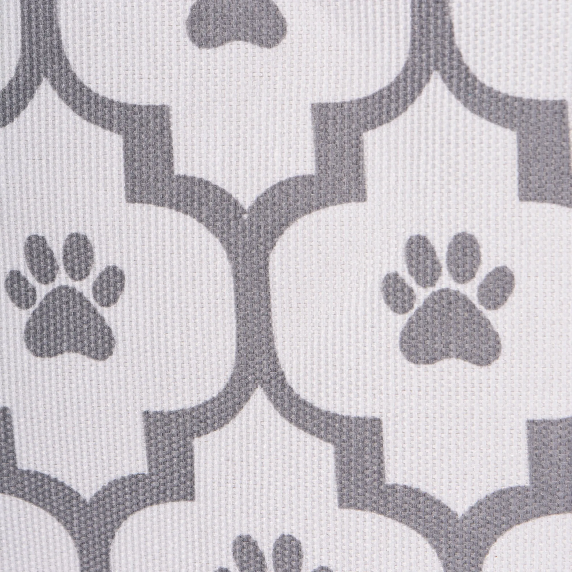 Bone Dry Pet Storage Bin, Lattice Paw Print, White/Gray, Small Round - 12x9"