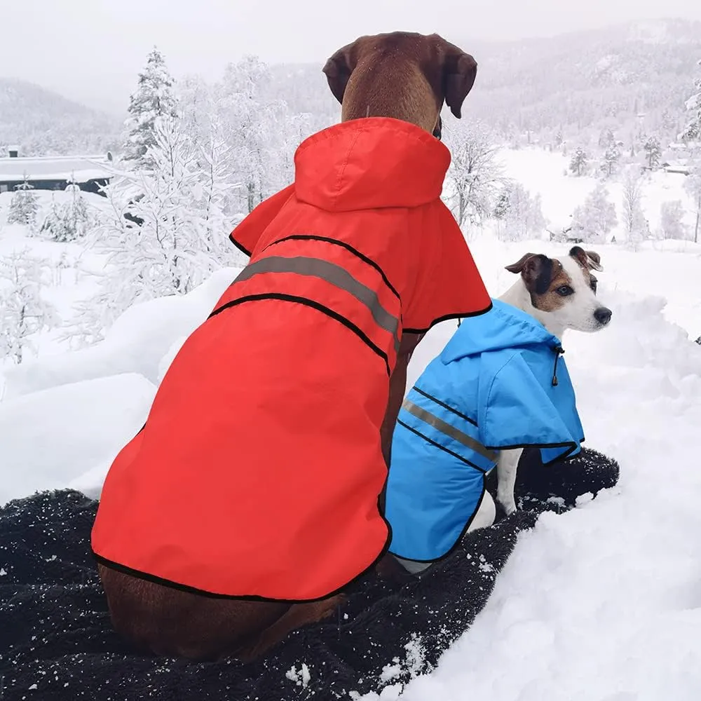 Candofly Dog Raincoat Hooded Poncho - Adjustable Waterproof Dog Rain Jacket Lightweight Reflective Dog Rain Coat Pet Slicker for Small Medium Large Dogs (Medium, Sky Blue)