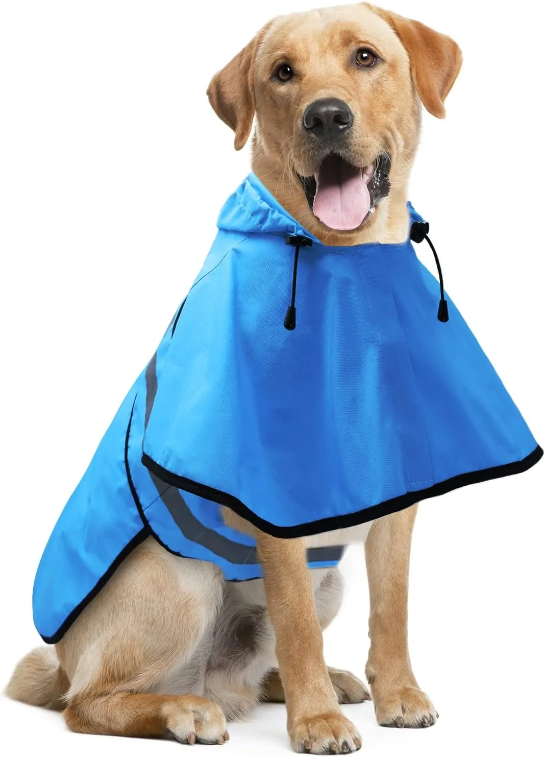 Candofly Dog Raincoat Hooded Poncho - Adjustable Waterproof Dog Rain Jacket Lightweight Reflective Dog Rain Coat Pet Slicker for Small Medium Large Dogs (Medium, Sky Blue)