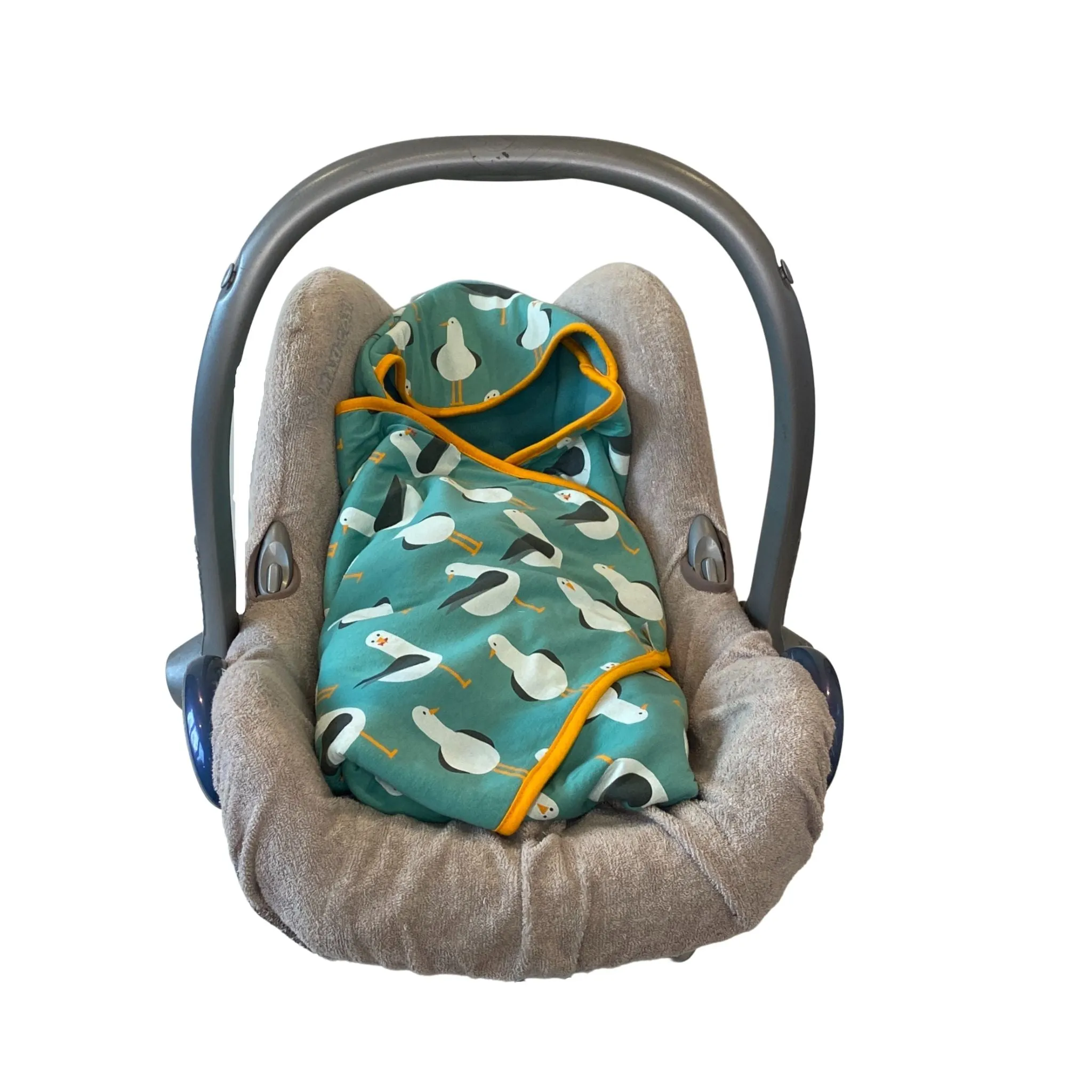 Car Seat Baby Wrap - TEAL SEAGULLS