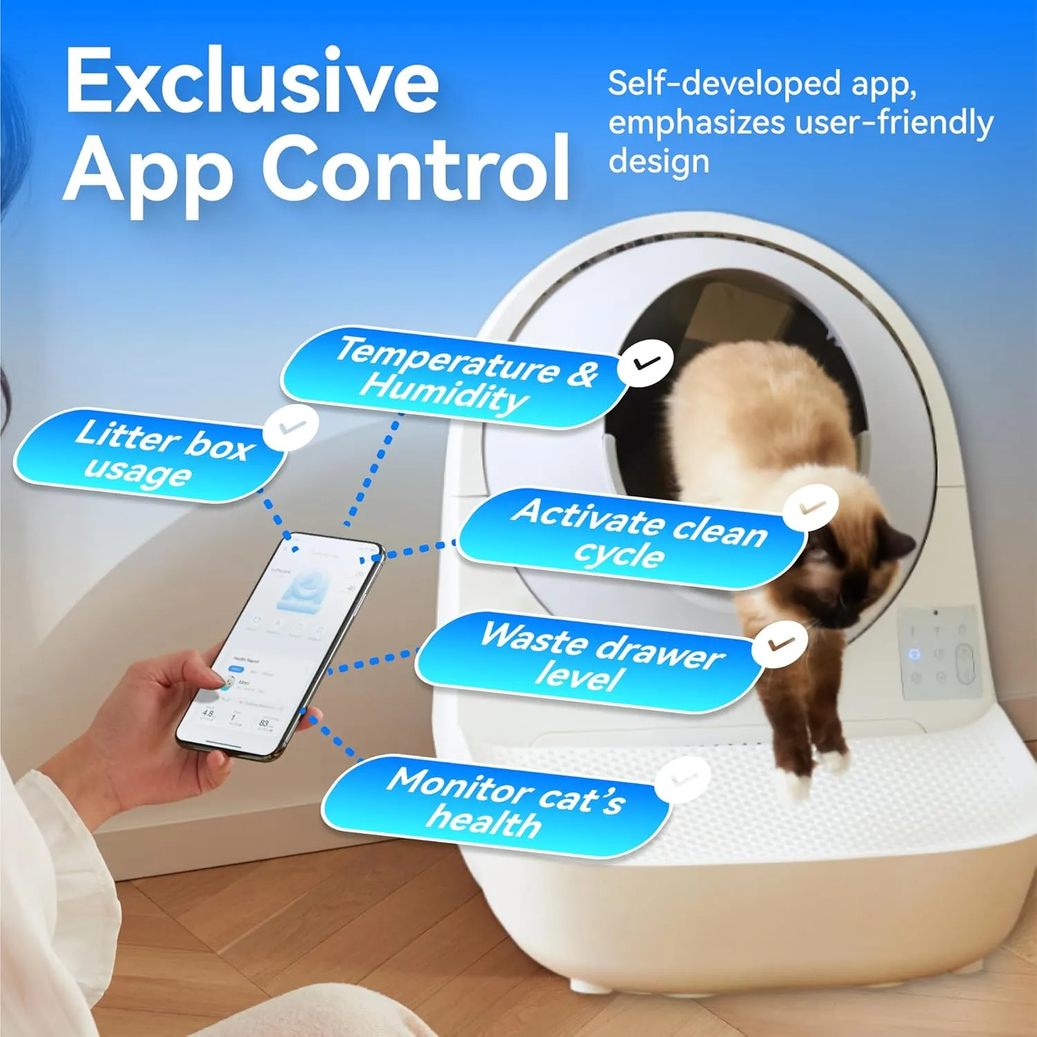 CATLINK Self Cleaning Cat Litter Box for Multiple Cats, Health Monitoring, Automatic Litter Box with APP, Triple Odor Control, Includes 60 Trash Bags, 65L Extra Large Robot (Luxury Pro-X)