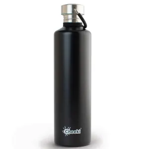 Cheeki 1 Litre Stainless Steel Water Bottle - Matte Black