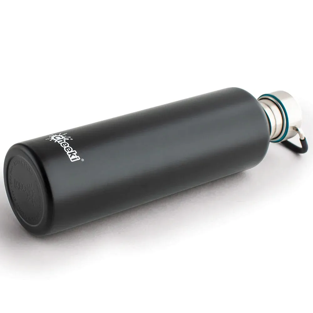 Cheeki 1 Litre Stainless Steel Water Bottle - Matte Black