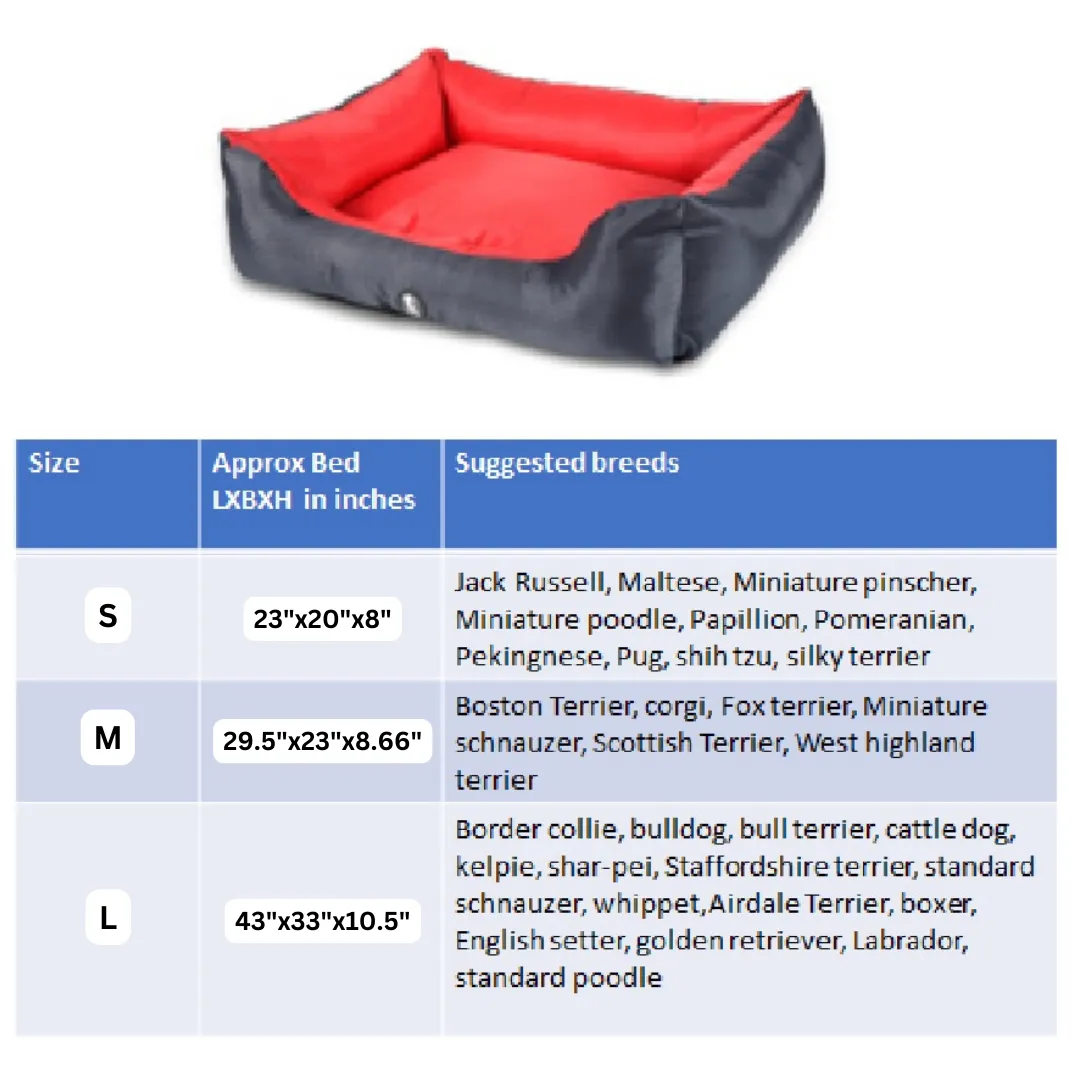 Chew Proof and Water repellent Lounger Dog Bed - Red