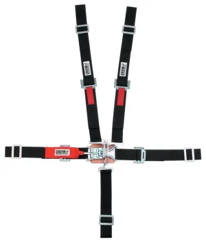 Crow QA 5-Way Quarter Midget 2" Latch & Link Harness - Black Hardware - SFI 16.2 - Gray