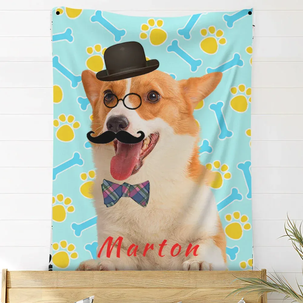 Custom Photo Blankets Personalized Photo Fleece Blanket Painting Style Blanket-For Pet 05
