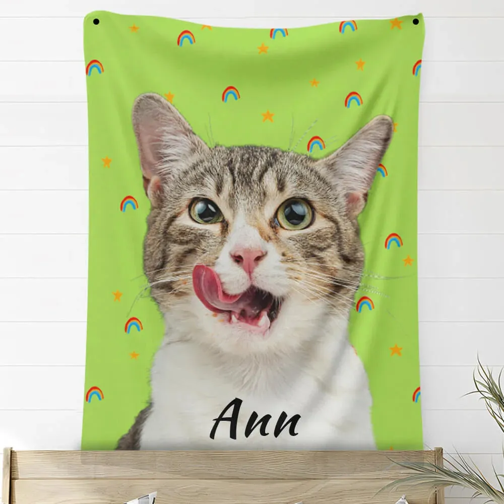 Custom Photo Blankets Personalized Photo Fleece Blanket Painting Style Blanket-For Pet 17