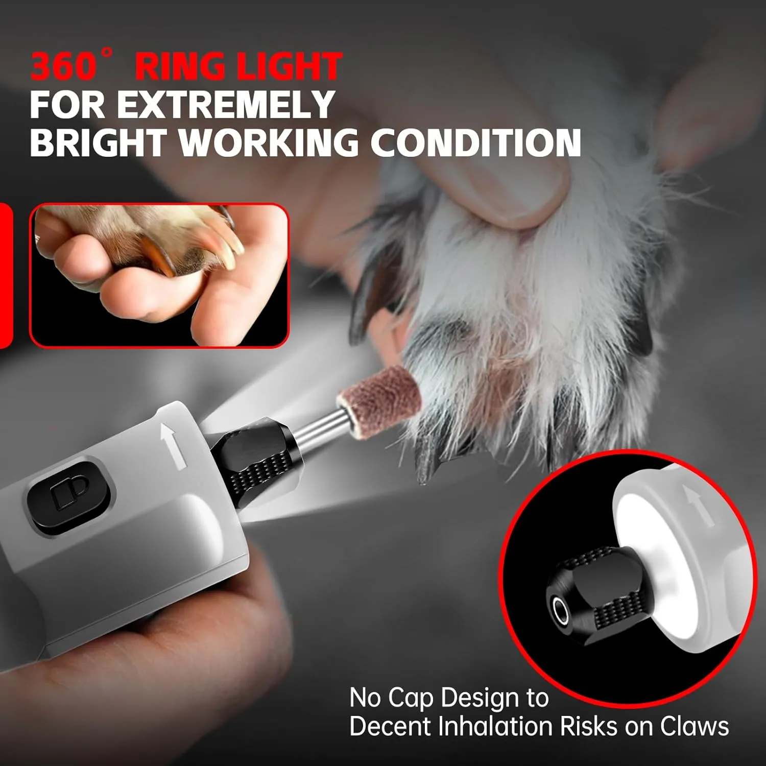 Dog Nail Grinder - , 5  W LED ,40 ,,
