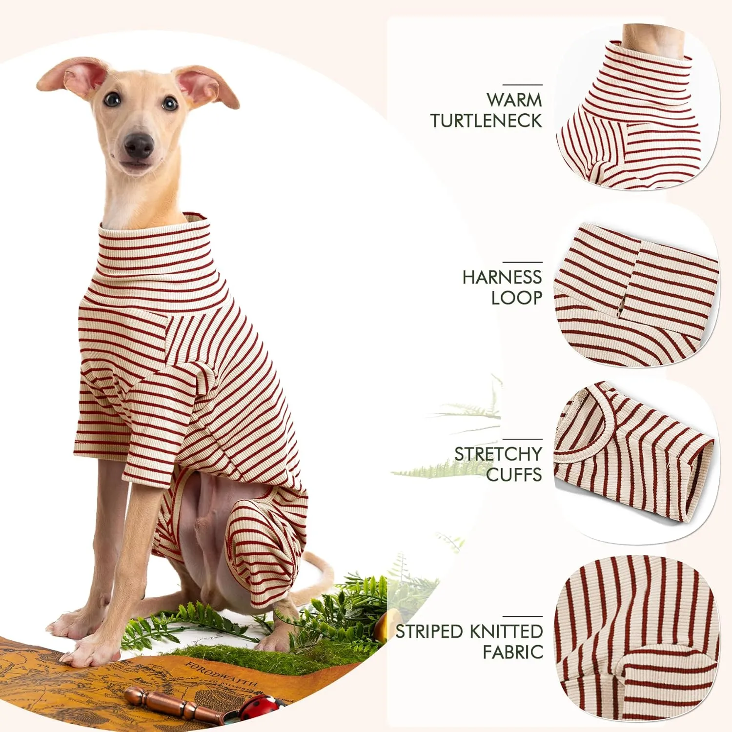 Dog Sweaters for Small Dogs Girls Boys, Striped Pet Sweaters for Fall Winter Dog Clothes, Turtleneck Pullover Knitwear for Small Medium Large Dogs