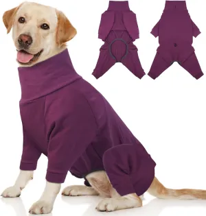 Dog Winter Coat Soft Fleece Pullover Pajamas, Fullbody Dog Cold Weather Jacket, Winter Warm Pullover Doggie Winter Thermal 4-Legged Onesie Jumpsuit,High Collar Snowsuit Sweater for Dogs