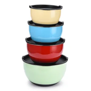Double Wall Stainless Steel Mixing Bowls With Airtight Lids (Set Of 4) Nesting