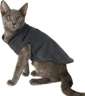 DroolingDog Cat Sweaters Cat Clothes for Cats Only Fleece Vest for Small Cats, Medium, Black
