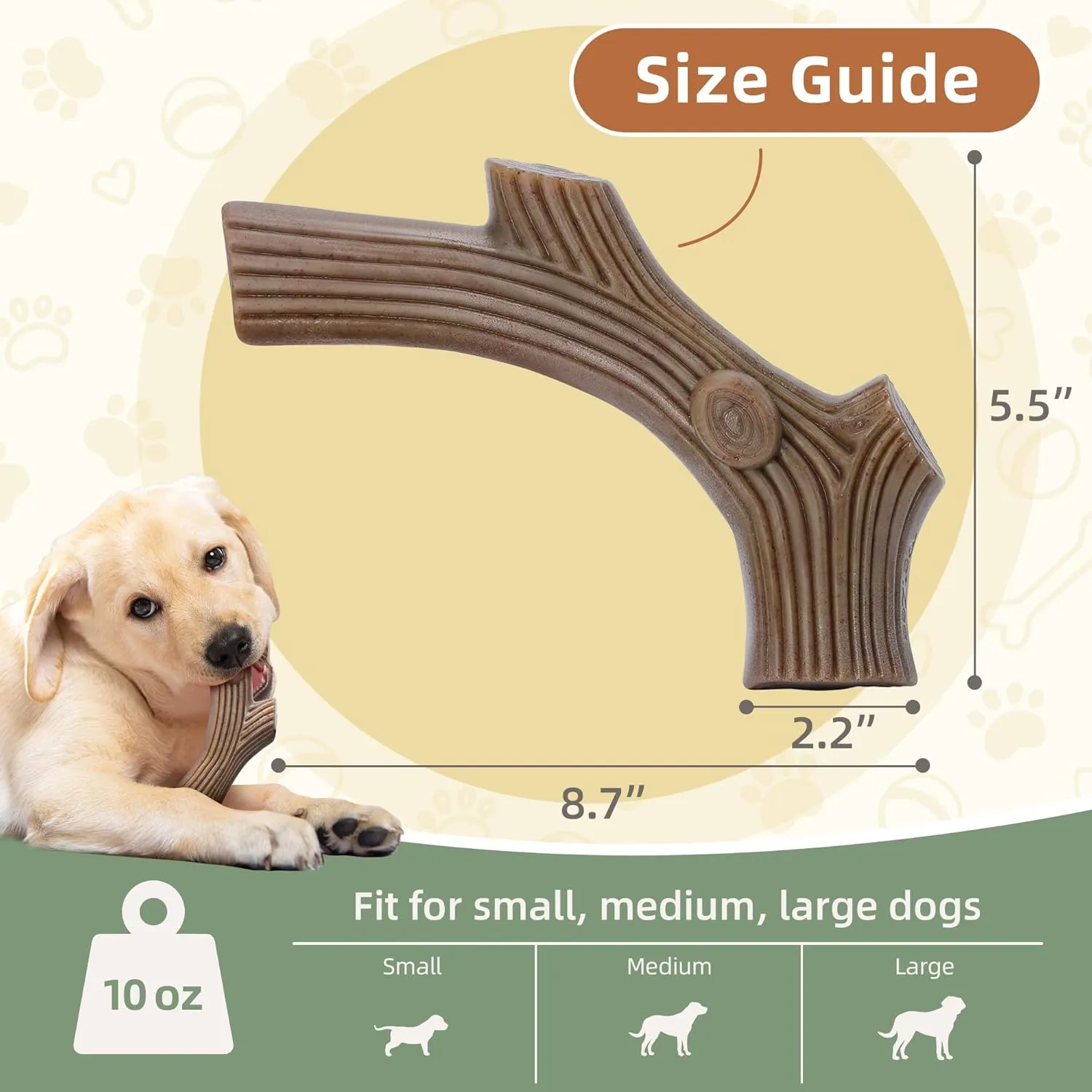 Durable Dog Chew Toys for Aggressive Chewers to Keep Them Busy, Tough Dog Bones with Real Bacon Flavor,Stick
