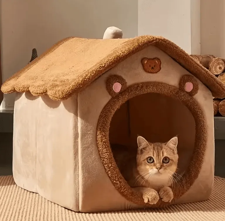 Foldable Pet House Removable Washable Cat House Puppy Cave Sofa Pet Bed House for Extra Small Dogs and Small and Medium Cats