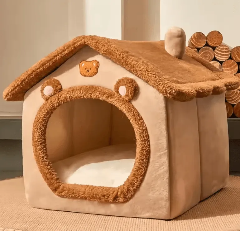 Foldable Pet House Removable Washable Cat House Puppy Cave Sofa Pet Bed House for Extra Small Dogs and Small and Medium Cats