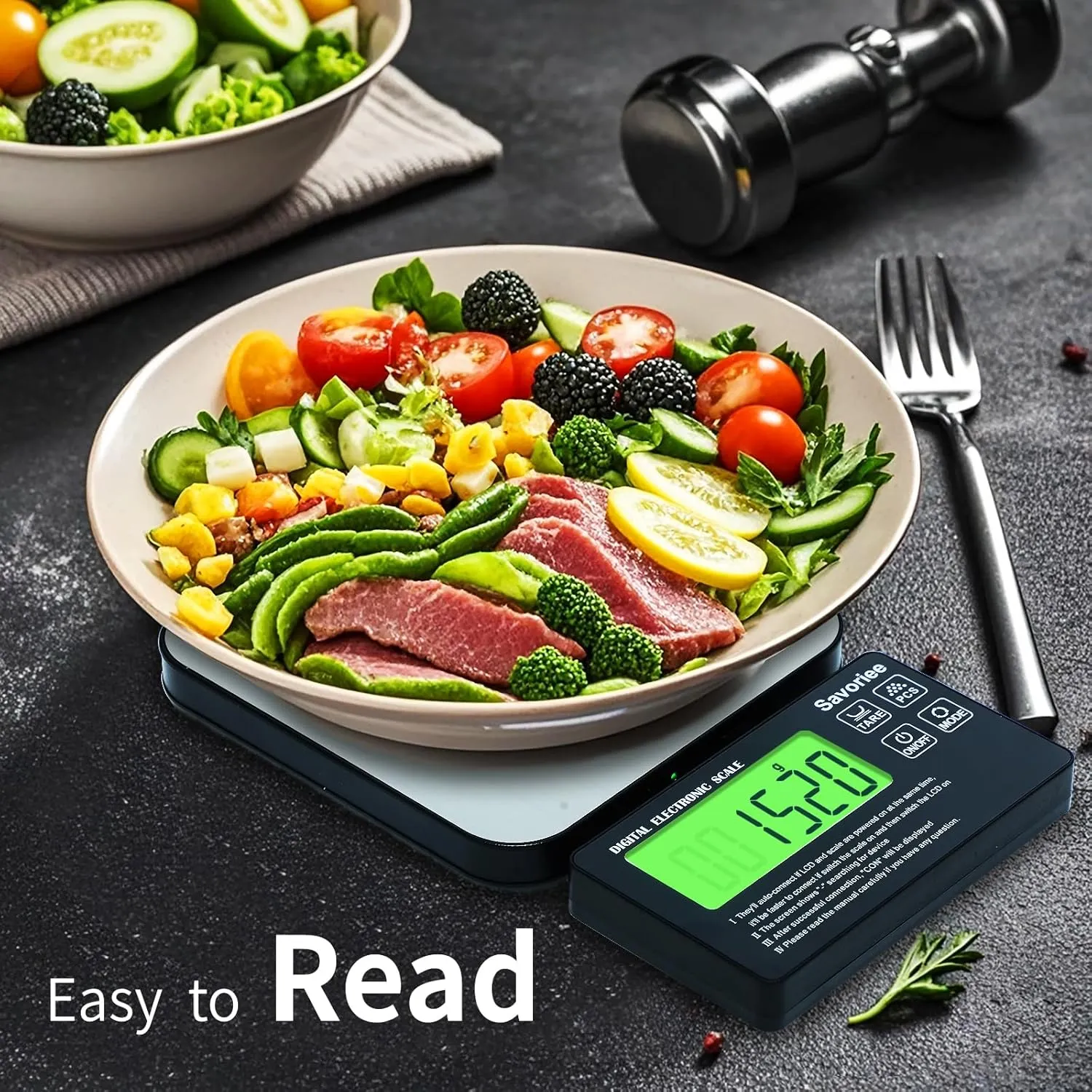 Food Scale, 2024 Newly Split Designed 33lb Digital Kitchen Scale with 7 Units Tare Function & LCD Display,1g Precise Graduation Food Scale Weight for Baking/Cooking/Dieting/Meal Prep (Silver)
