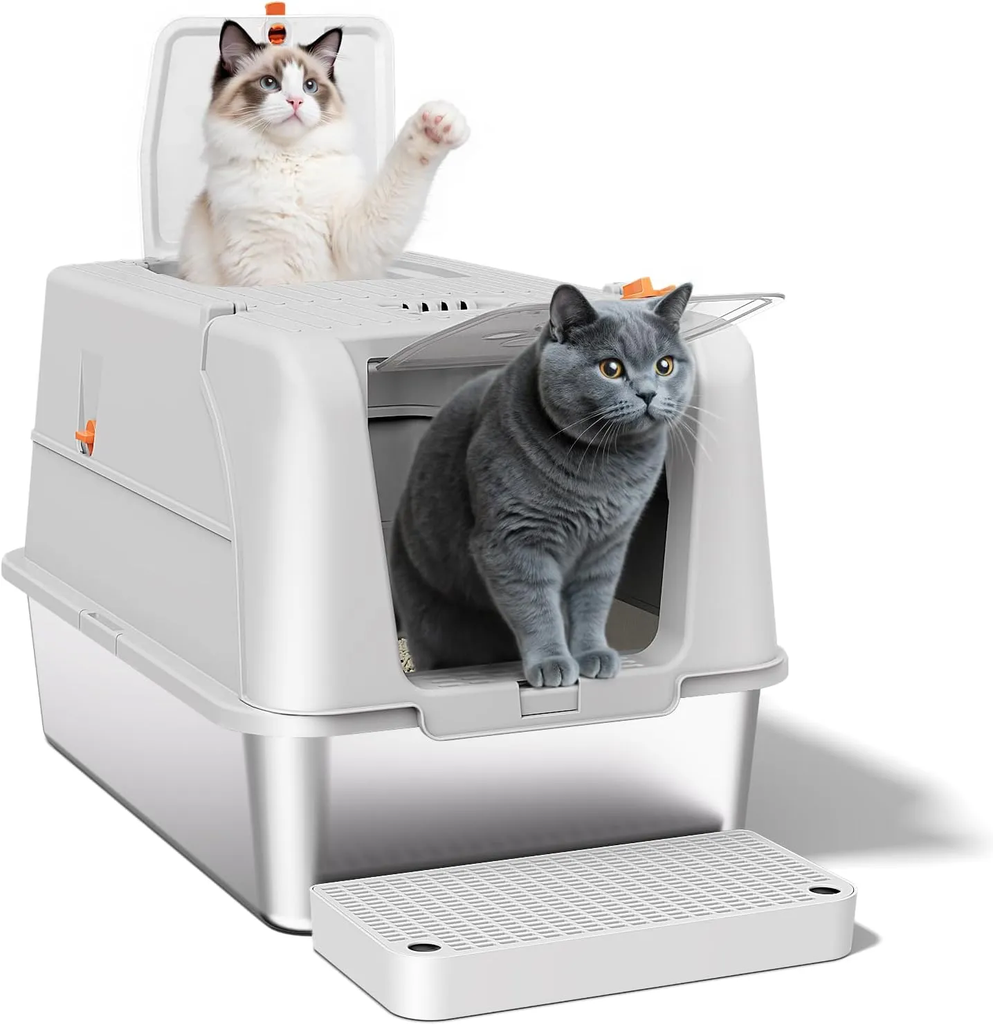 Grey Cat Large Litter Box, 1 Pack