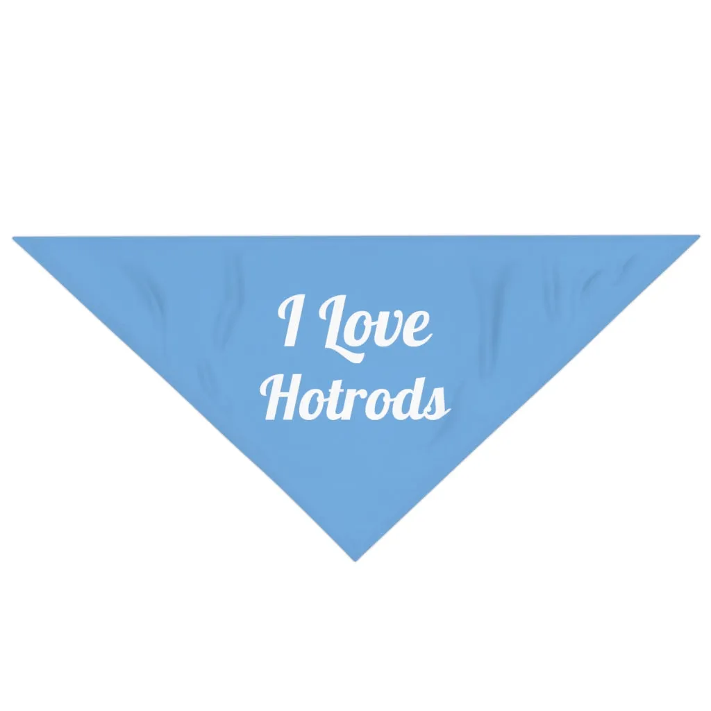 Hotrods "I Love Hotrods" Pet Bandana - White print