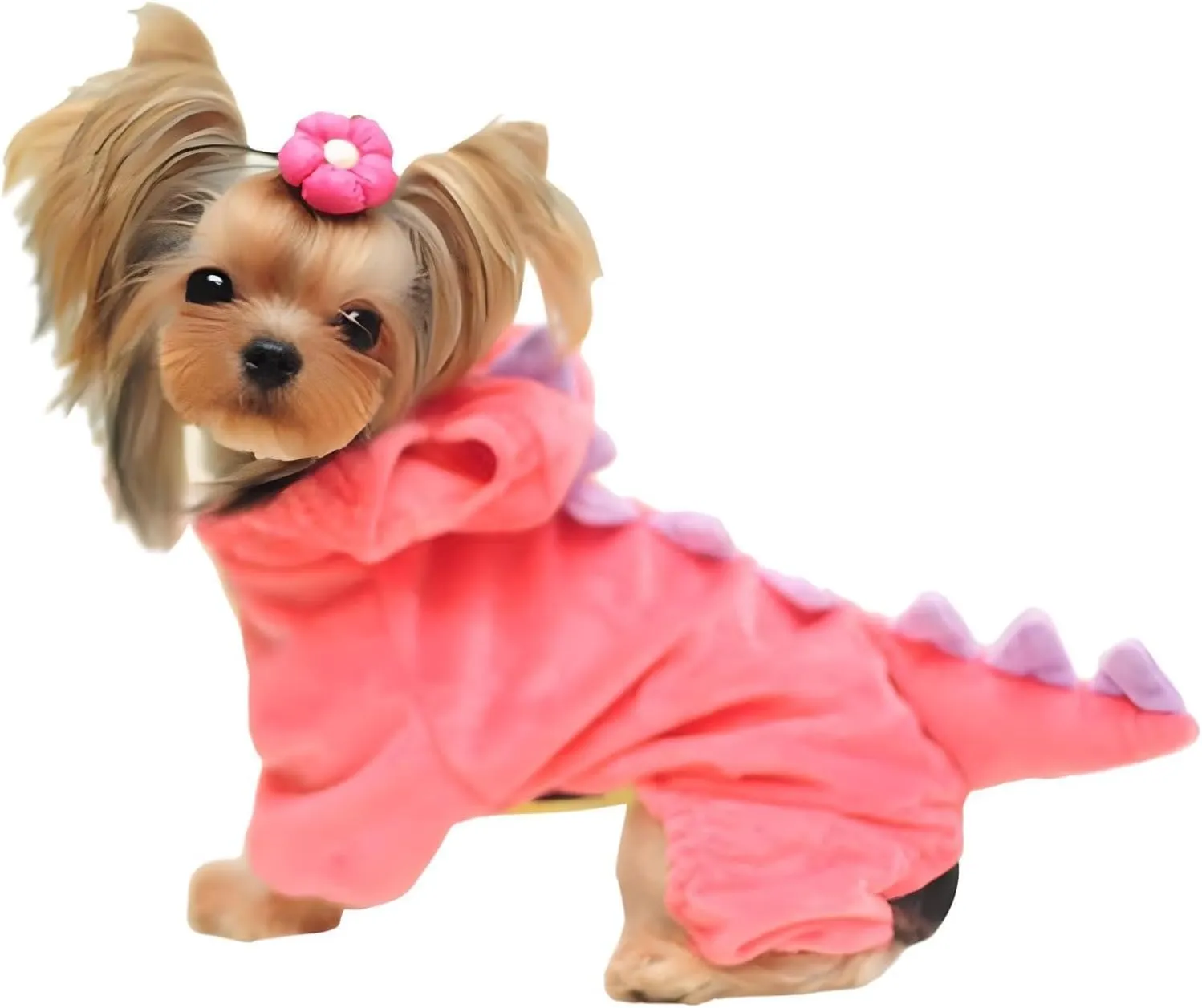 Hotumn Dinosaur Dog Halloween Costume Pet Dino Hoodie for Small Dogs (Small, Pink)