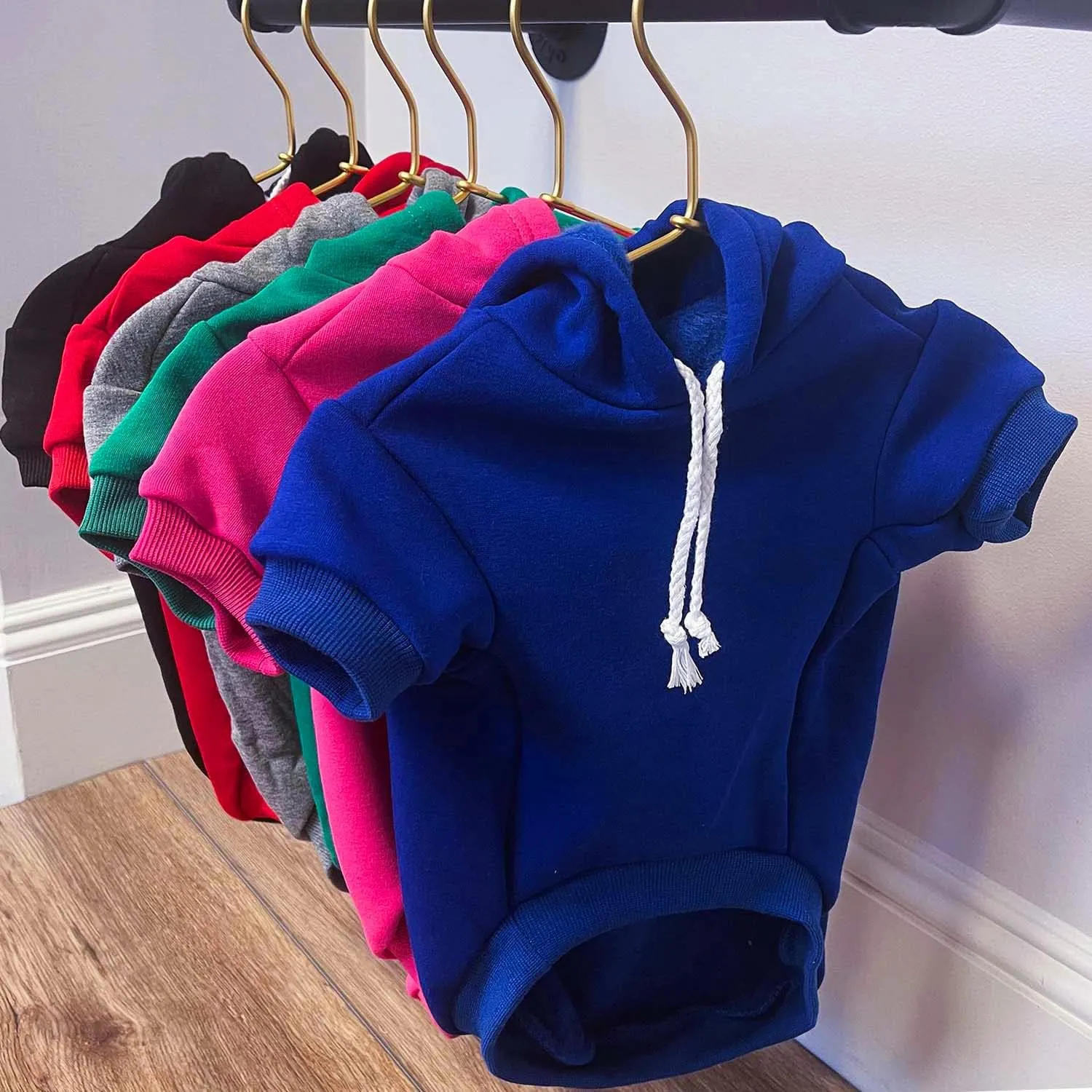 Juneteenth Dog Hoodie Fleece Lined Pullover Sweatshirt with Leash Hole (Hot Pink, X-Small 751)