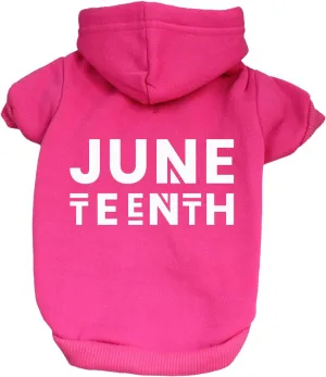 Juneteenth Dog Hoodie Fleece Lined Pullover Sweatshirt with Leash Hole (Hot Pink, X-Small 751)