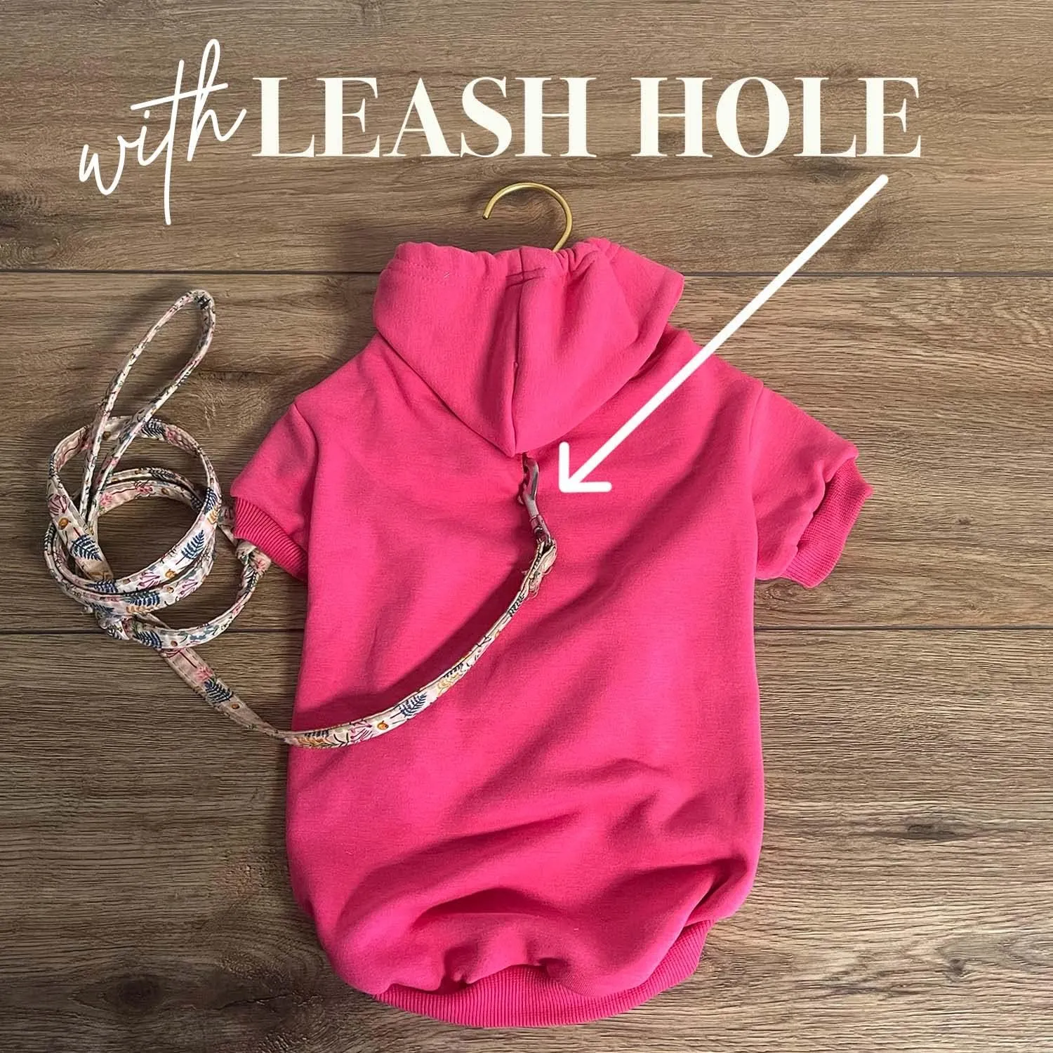 Juneteenth Dog Hoodie Fleece Lined Pullover Sweatshirt with Leash Hole (Hot Pink, X-Small 751)