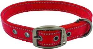 Max and Neo MAX Reflective Metal Buckle Dog Collar - We Donate a Collar to a Dog Rescue for Every Collar Sold (Small, RED)