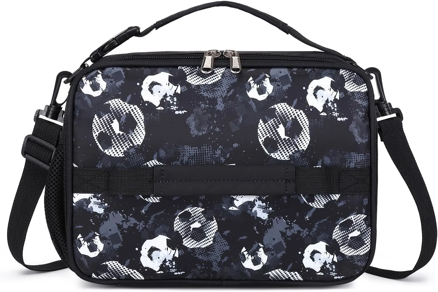 MIRLEWAIY School Backpack Kids Soccer Bookbag for Elementary Student with Insulated Lunch Bag Pencil Case, 15.7'' Football Set