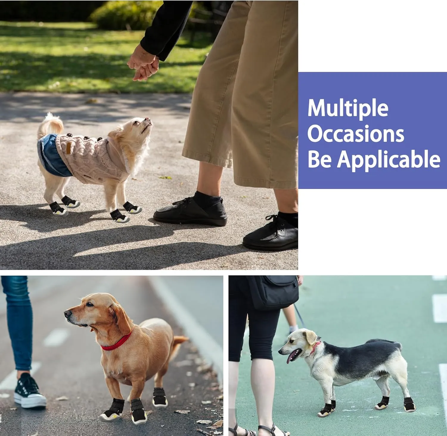 MOOB Dog Shoes for Large Dogs, Waterproof Anti-Slip Dog Boots & Paw Protectors for Summer Hot Pavement Winter Snow,Hot Pavement, Waterproof in Rainy Weather(Size 4)