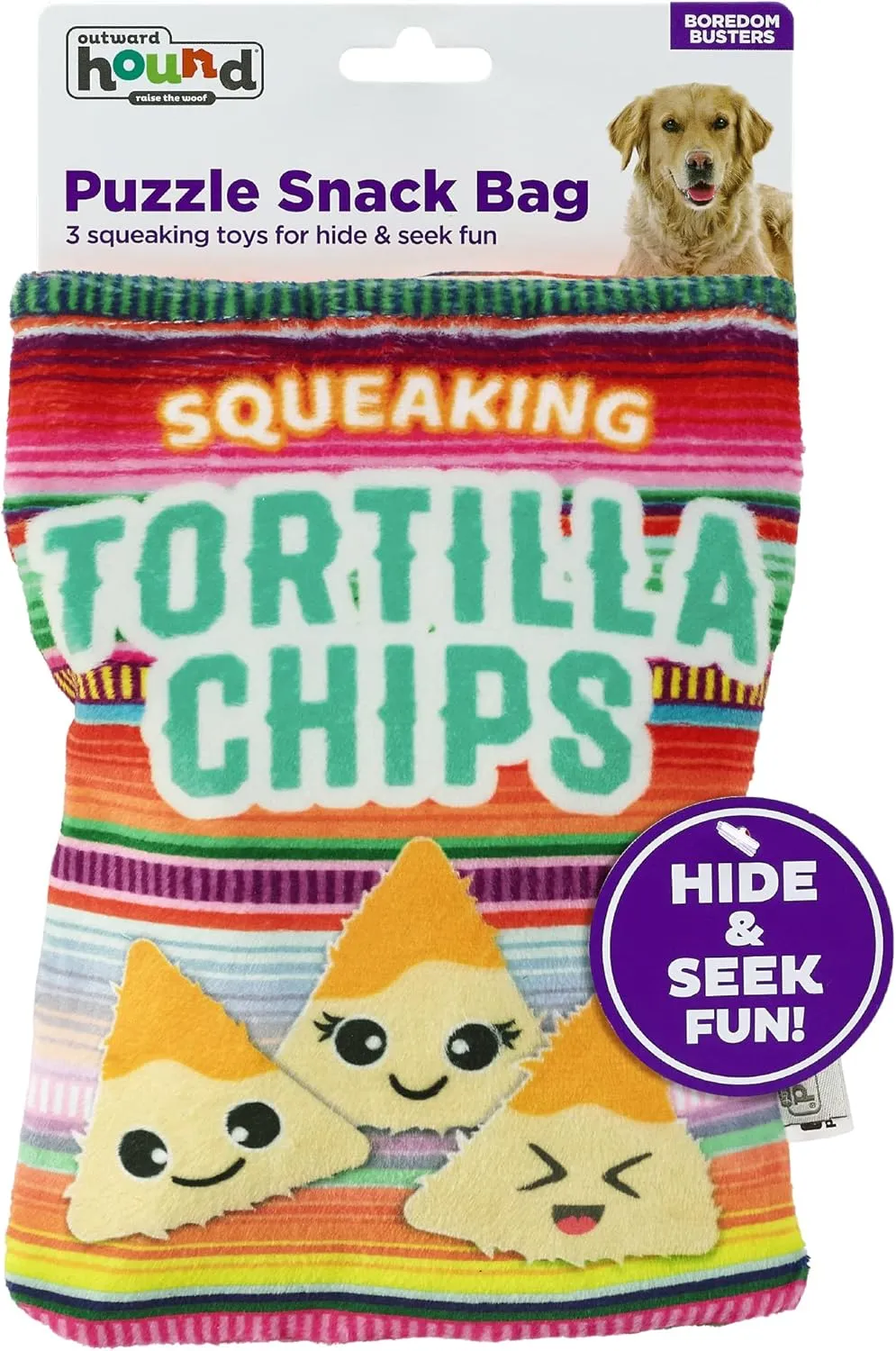 Outward Hound Snack Bag Tortilla Chips Puzzle Squeaky Dog Toys