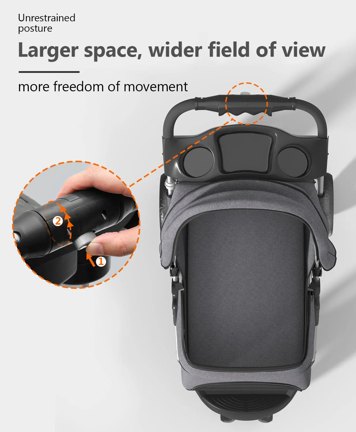 Pet Stroller with 3 Wheels for Small/Medium Pets, Portable Travel Foldable Carrier Jogger for Dog Cat Puppy Kitty, Rear Wheel Breaks, Storage Basket, Visible Mesh with Weather Cover (Gray)