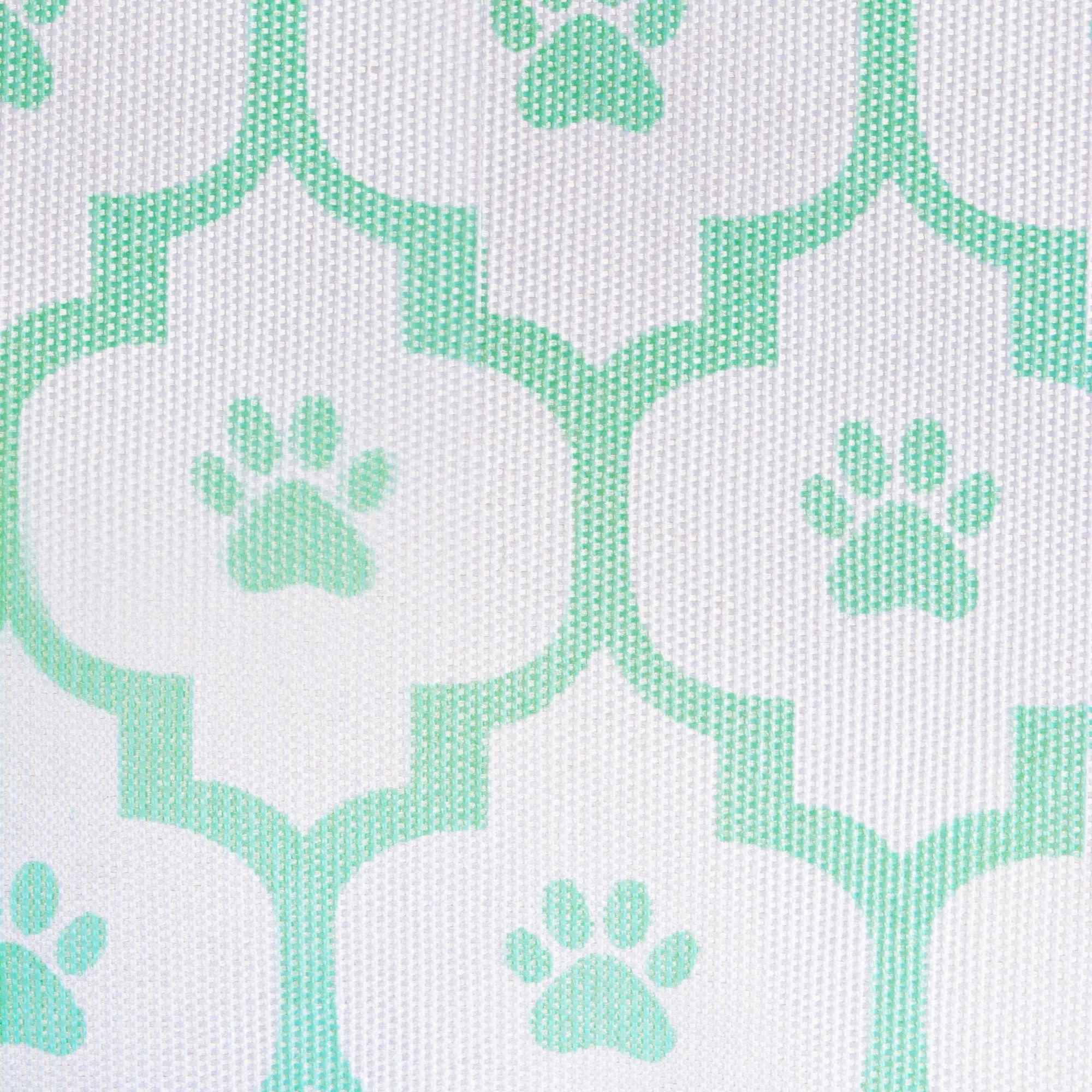 Polyester Pet Bin Paw Lattice Aqua Rectangle Small 14X8X9