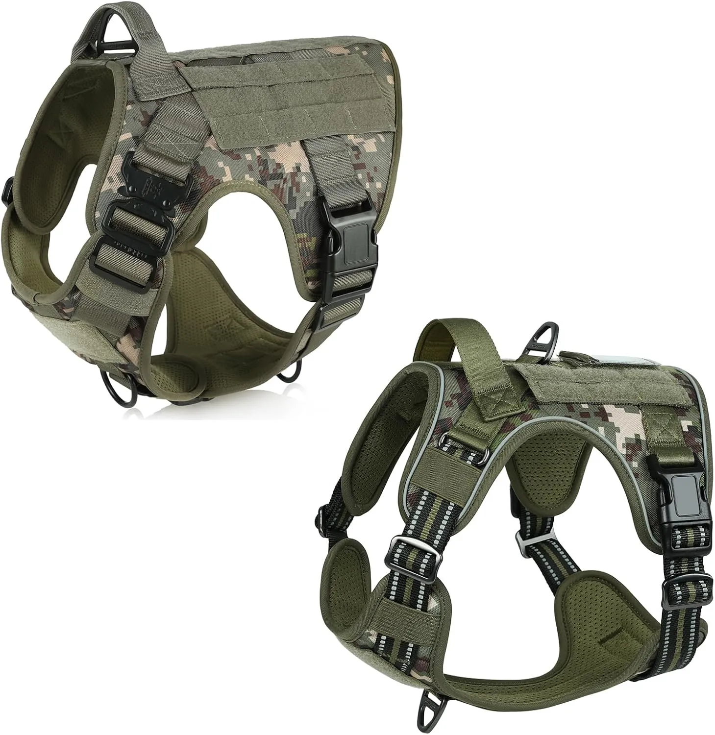 rabbitgoo Tactical Dog Harness for Large Dogs, Heavy Duty Dog Harness with Handle, No-Pull Service Dog Large Breed, Adjustable Military Dog Vest Harness for Training Hunting Walking