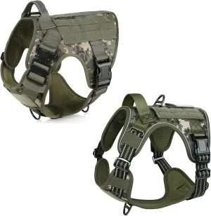 rabbitgoo Tactical Dog Harness for Large Dogs, Heavy Duty Dog Harness with Handle, No-Pull Service Dog Large Breed, Adjustable Military Dog Vest Harness for Training Hunting Walking