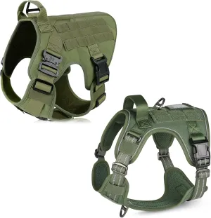 rabbitgoo Tactical Dog Harness for Large Dogs, Heavy Duty Dog Harness with Handle, No-Pull Service Dog Vest Large Breed, Adjustable Military Dog Vest Harness for Training Hunting Walking