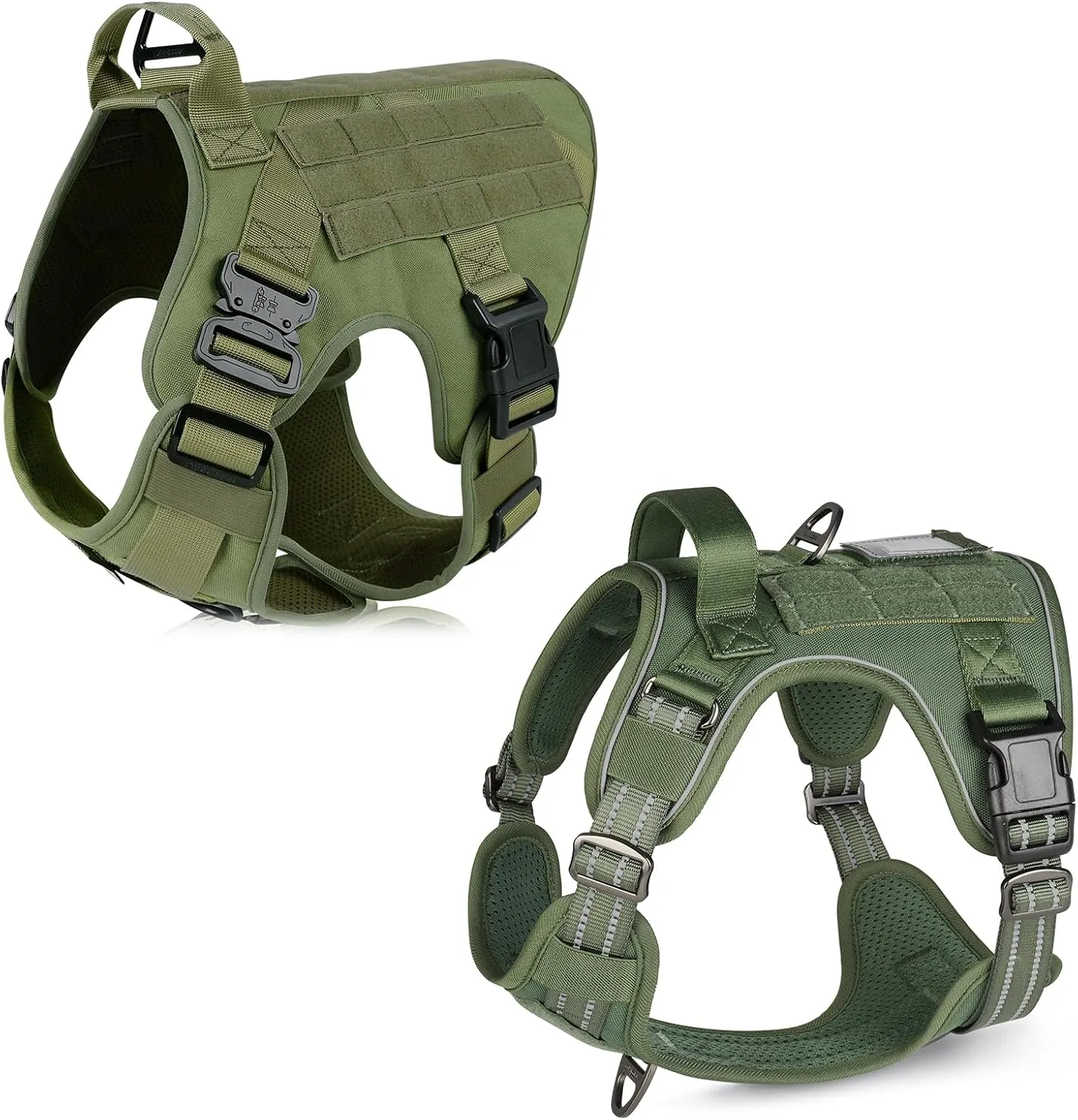 rabbitgoo Tactical Dog Harness for Large Dogs, Heavy Duty Dog Harness with Handle, No-Pull Service Dog Vest Large Breed, Adjustable Military Dog Vest Harness for Training Hunting Walking