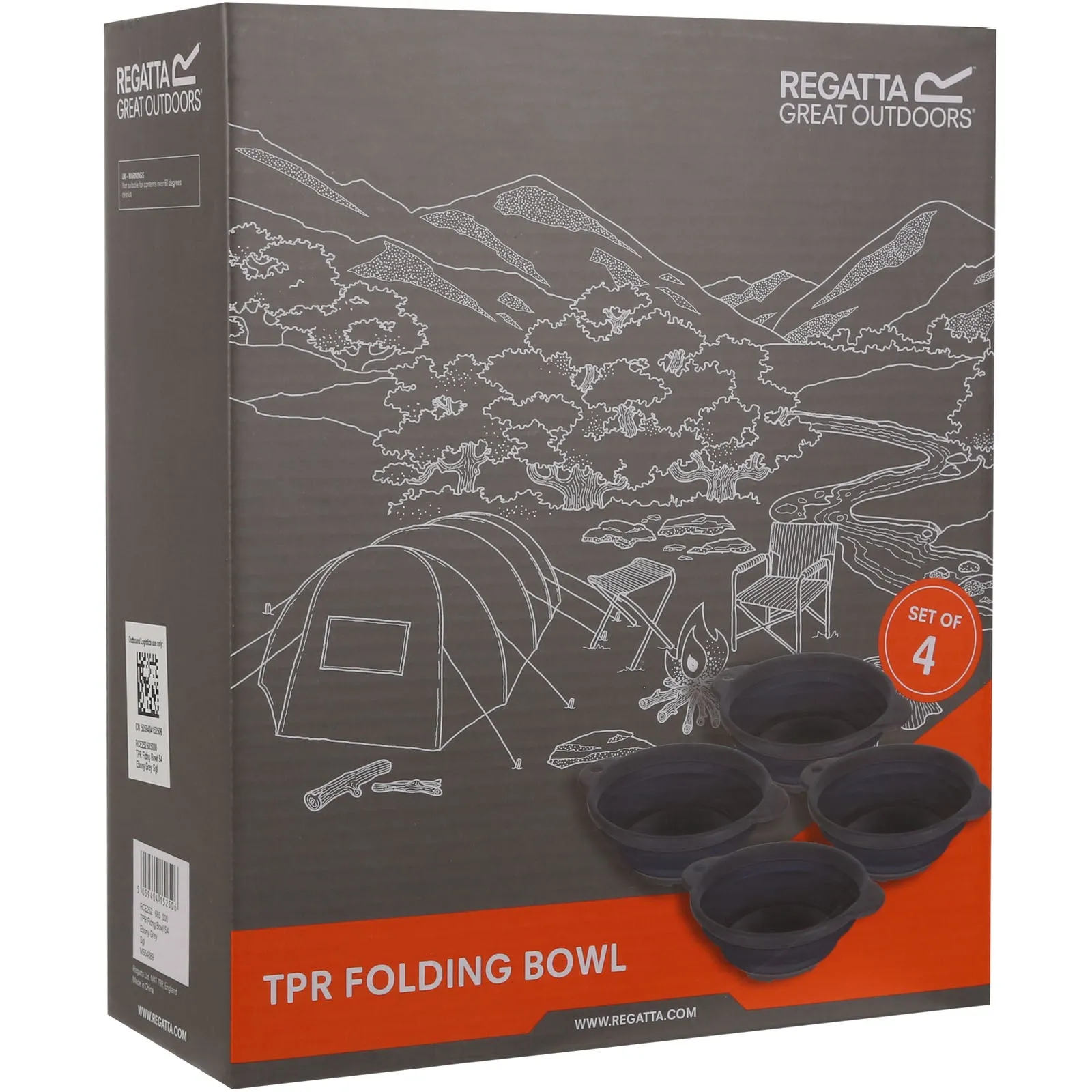 Regatta 4 Pack Rubber Folding Bowls