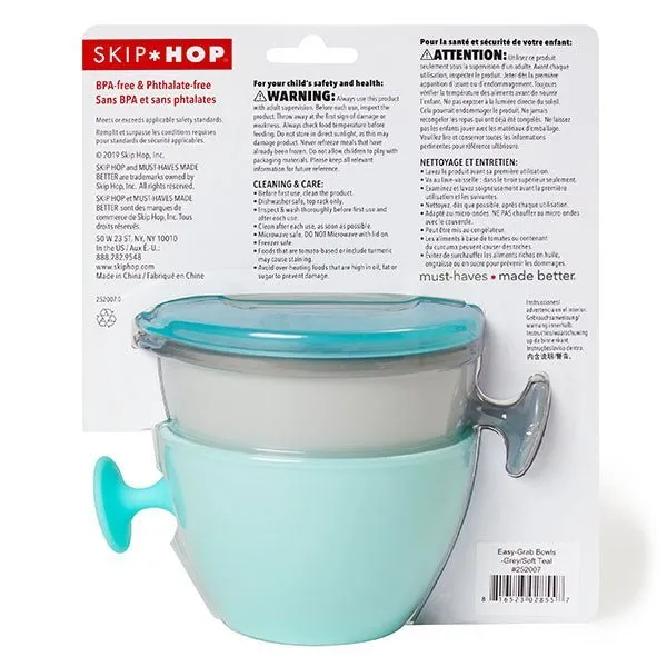 Skip Hop Easy Grab Bowls- Teal & Grey