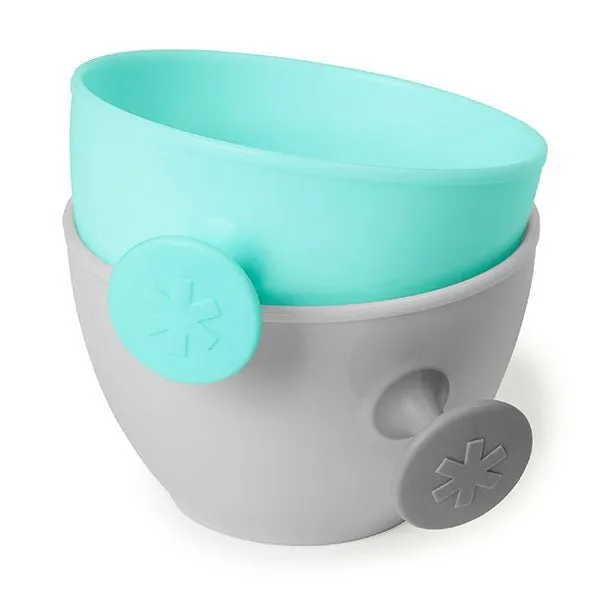 Skip Hop Easy Grab Bowls- Teal & Grey