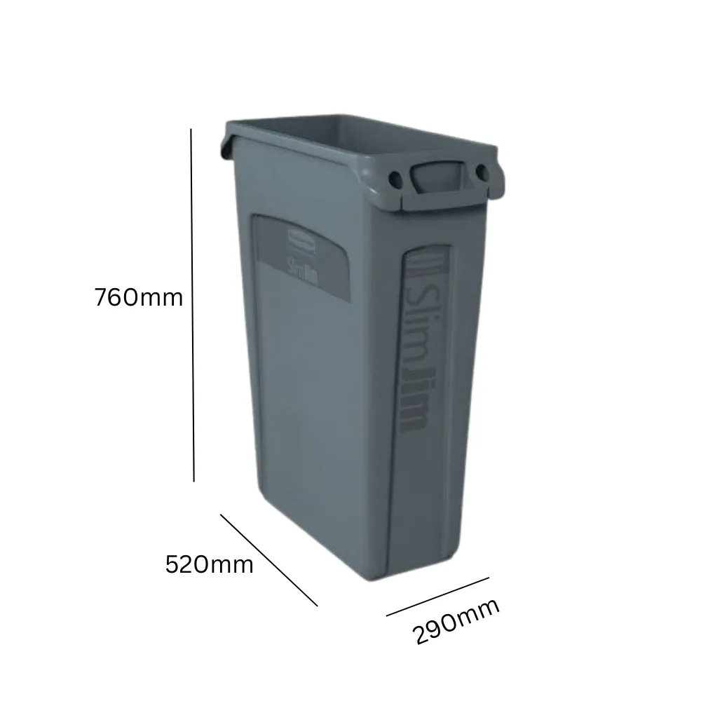 Slim Jim Waste Container with Venting Channels - 87 Litre
