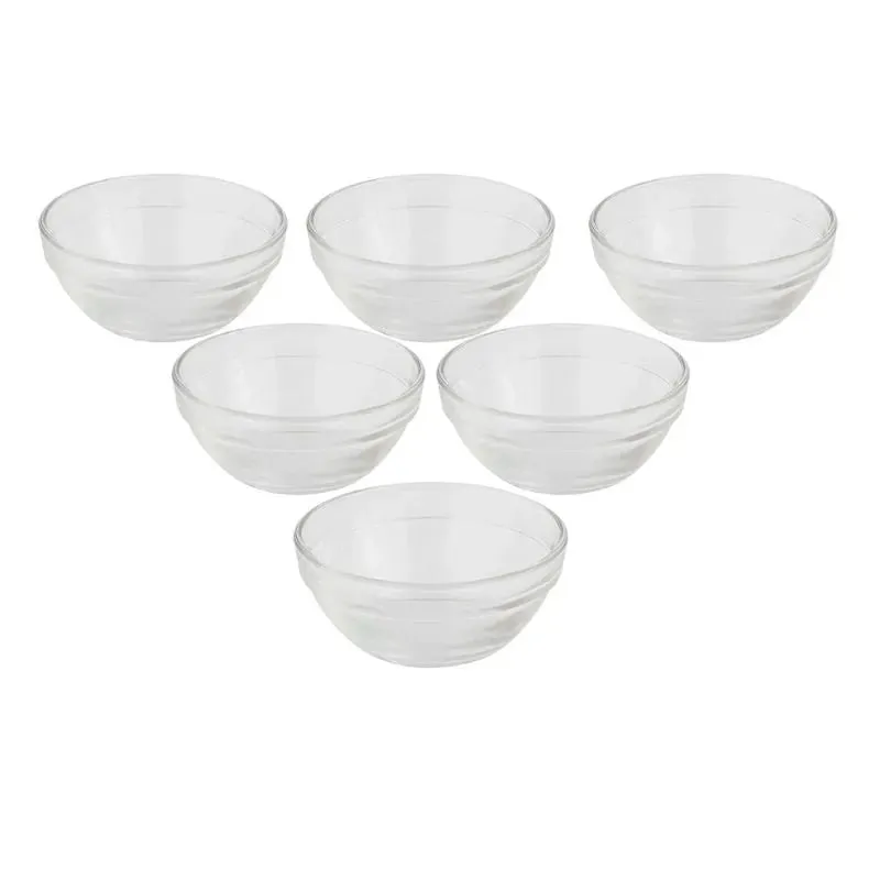 Stackable Bowls Clear Glass Tableware | Set of 6