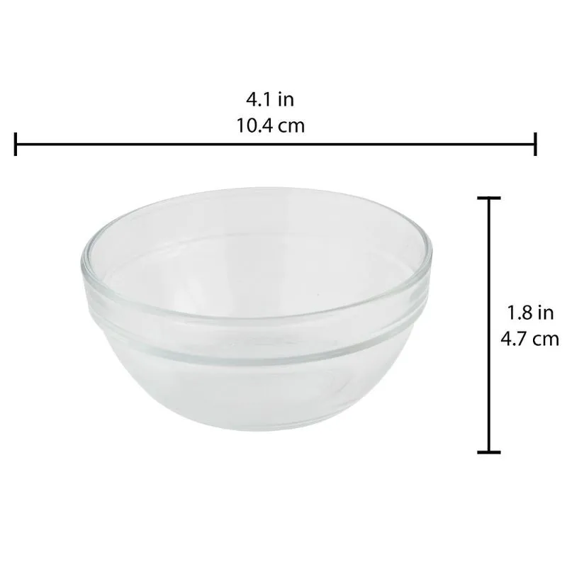 Stackable Bowls Clear Glass Tableware | Set of 6