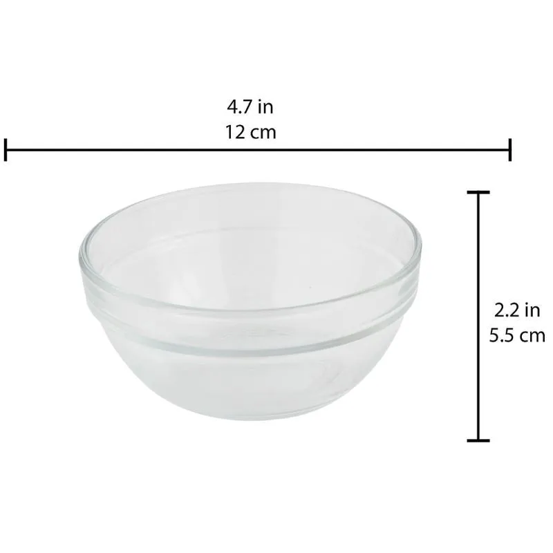 Stackable Bowls Clear Glass Tableware | Set of 6