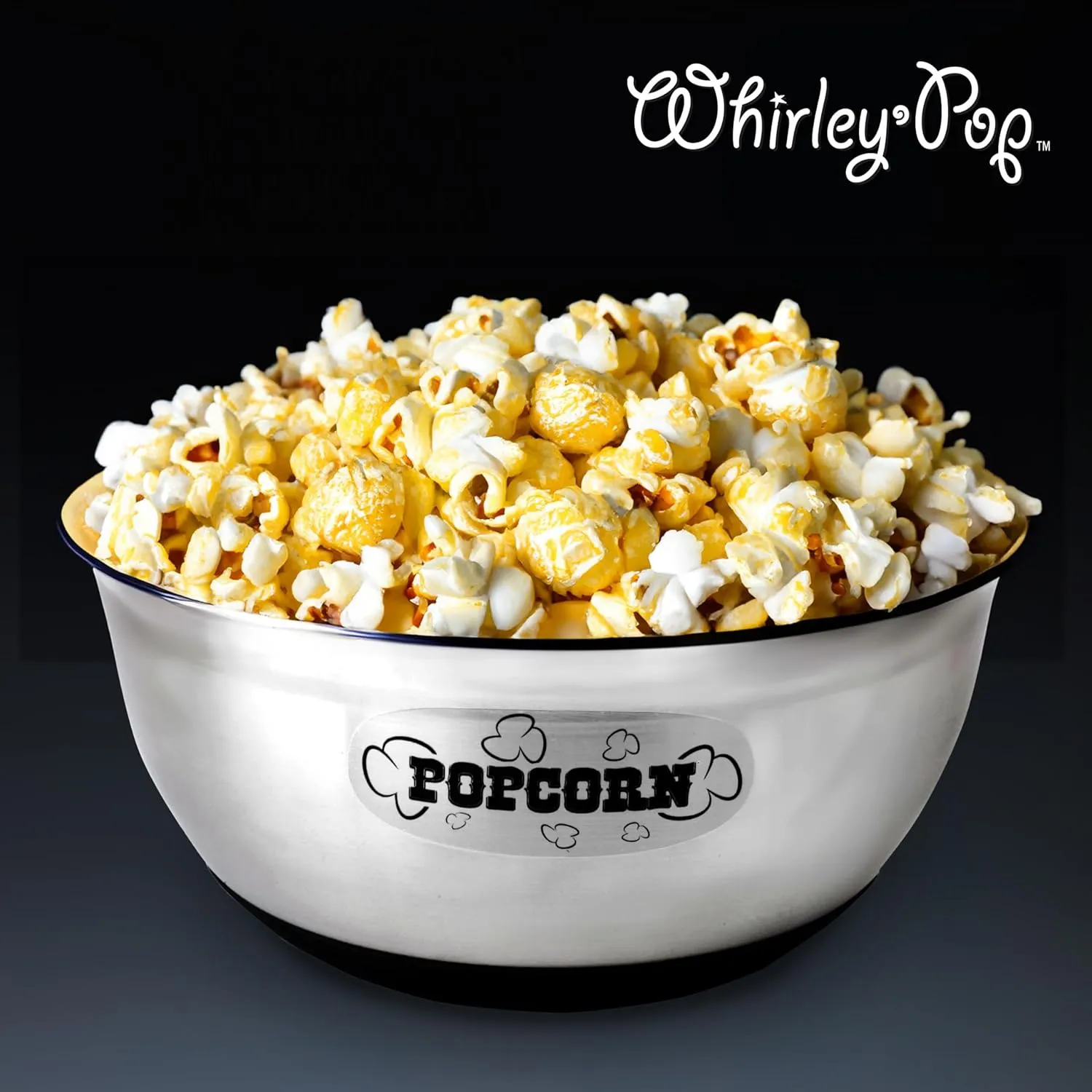 Stainless Steel Popcorn Serving Bowl - Wabash Valley Farms 6 Quart Stainless Steel Large Popcorn Bowl, Popcorn Bowls for Family Movie Night, Popcorn Buckets and Popcorn Bowls Reusable