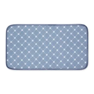 Stonewash Blue Printed Trellis Paw Pet Mat Small